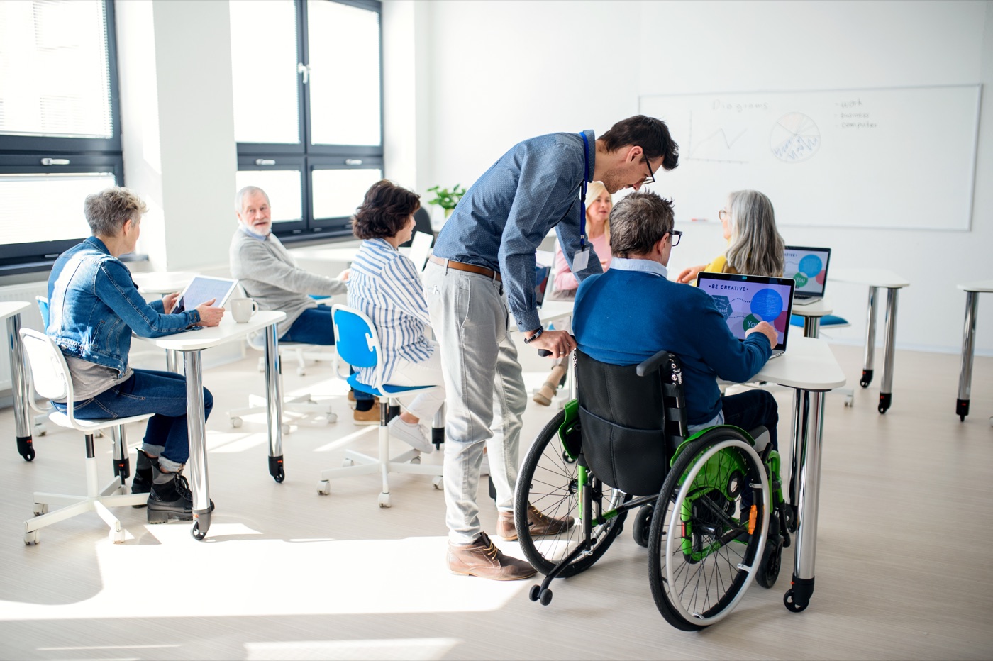 People learning together in an office setting